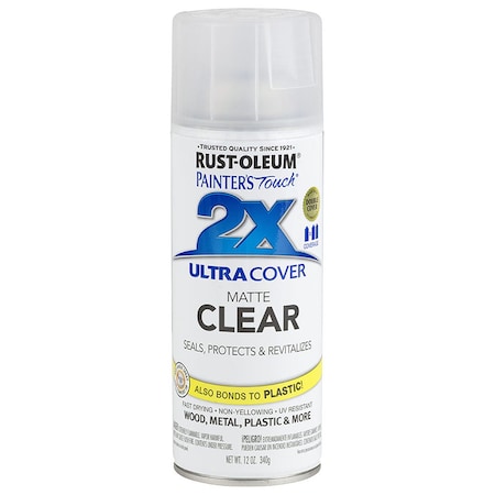 Rust-Oleum Spray Paint, Clear, Matte, 12 oz 249087
